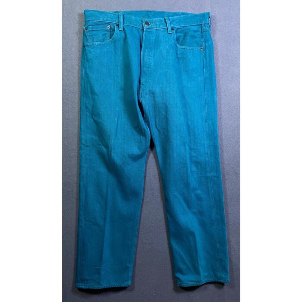 Levis 501 XX Jeans Men 38x30 36x30 Turquoise Original Fit Straight Button Fly